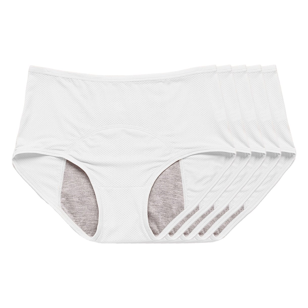 Comfy & Discreet Leakproof Underwear 5-Pack (White) - Image 5